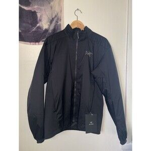 NWT Arc'teryx Men's Atom Jacket Black Sz Medium Windbreaker Insulated Full Zip